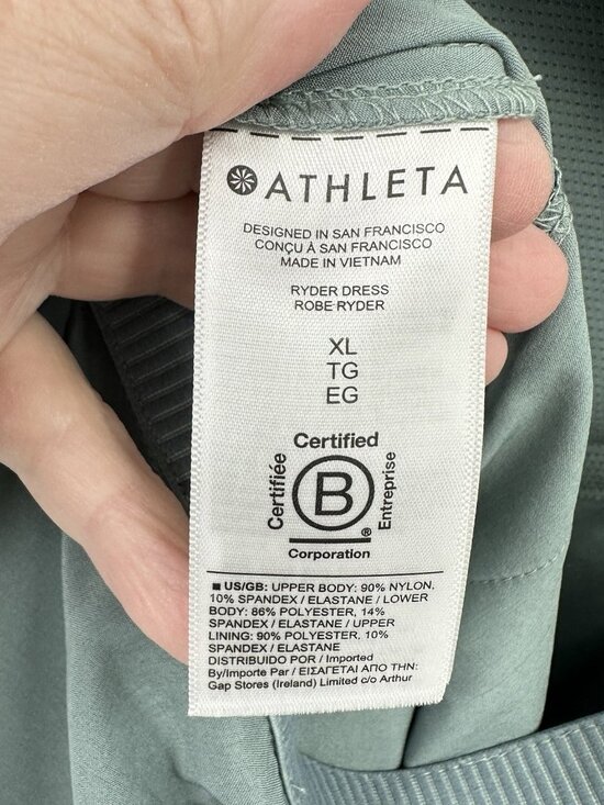 ATHLETA RYDER DRESS midi minimalistic gray XL sleeveless athleisure pockets - Picture 12 of 13